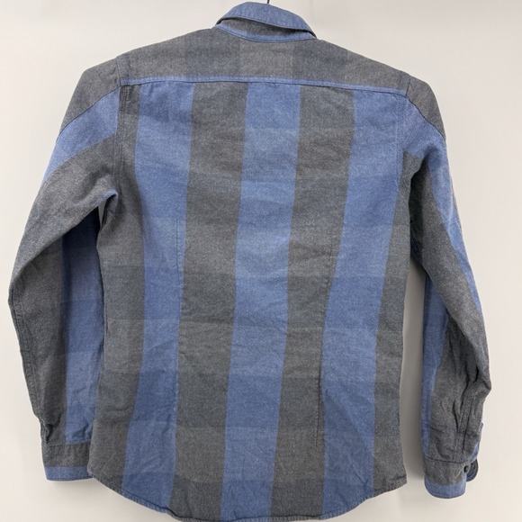 Calvin Klein Mens M Slim Fit Light Flannel Blue Gray Plaid Long Sleeve - Picture 3 of 10